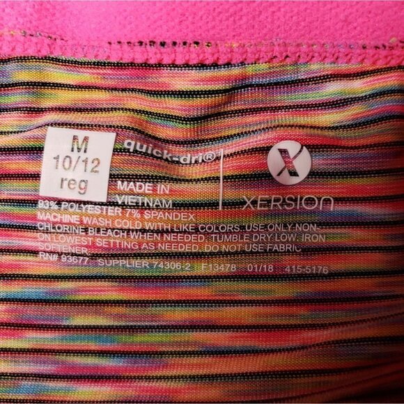 Xersion Girls Blue Pink Striped Elastic Waist Athletic Shorts Bundle 10-12 - Picture 3 of 3